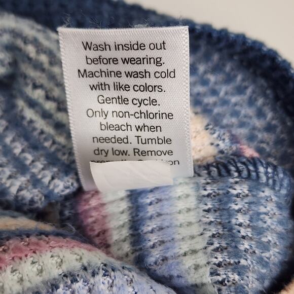 SO Brand Zip Up Collared Neck Long Sleeve Blue Striped Crop Top Women's Size XS - Picture 8 of 8